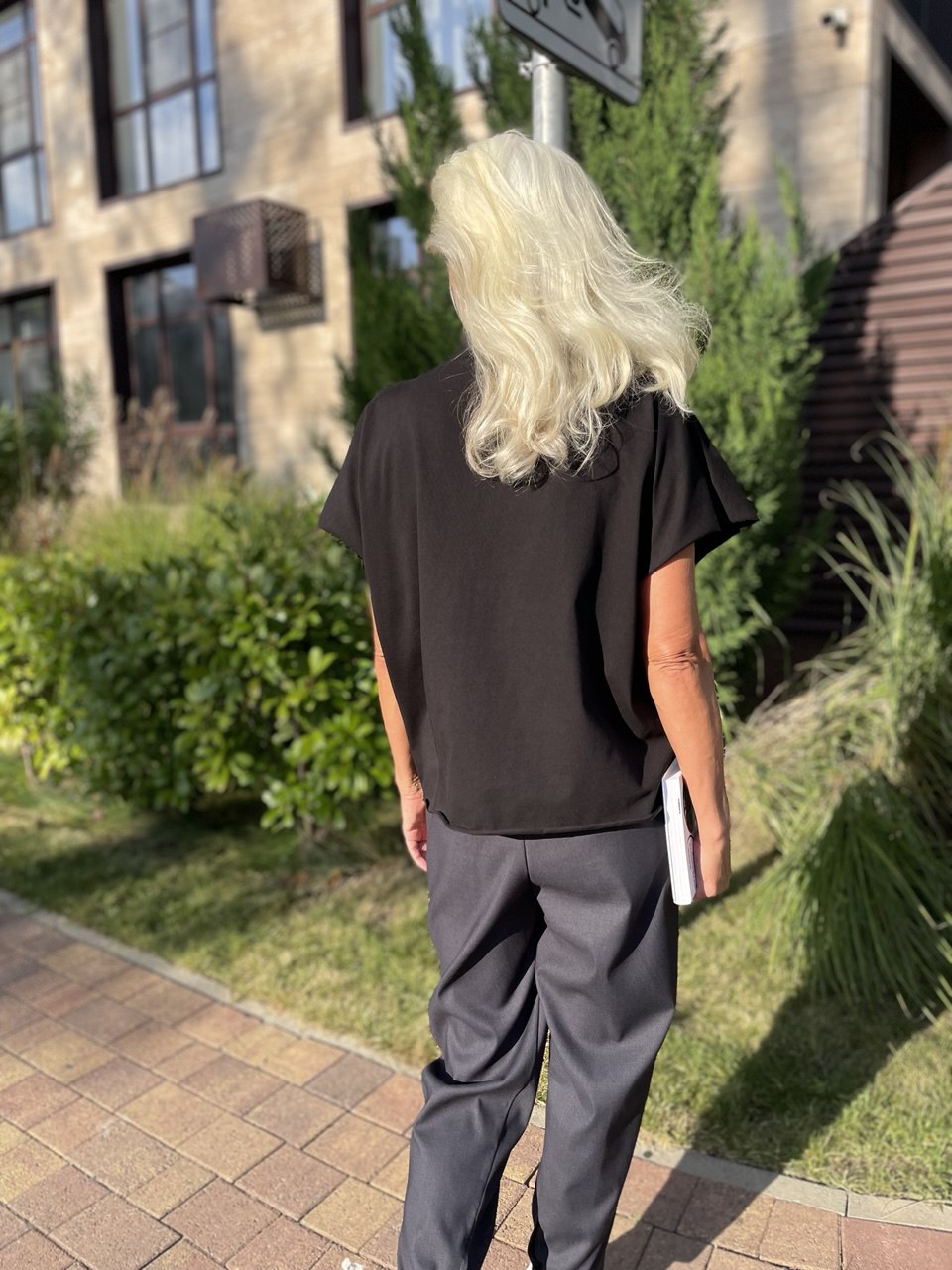 Блуза-жилет черная 100 % хлопок — изображение 4